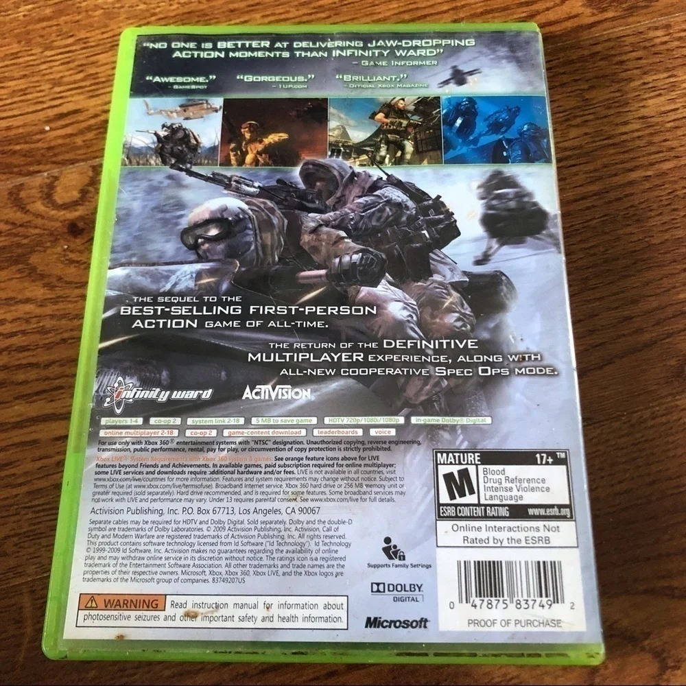 Xbox 360 Modern Warfare 2 video game